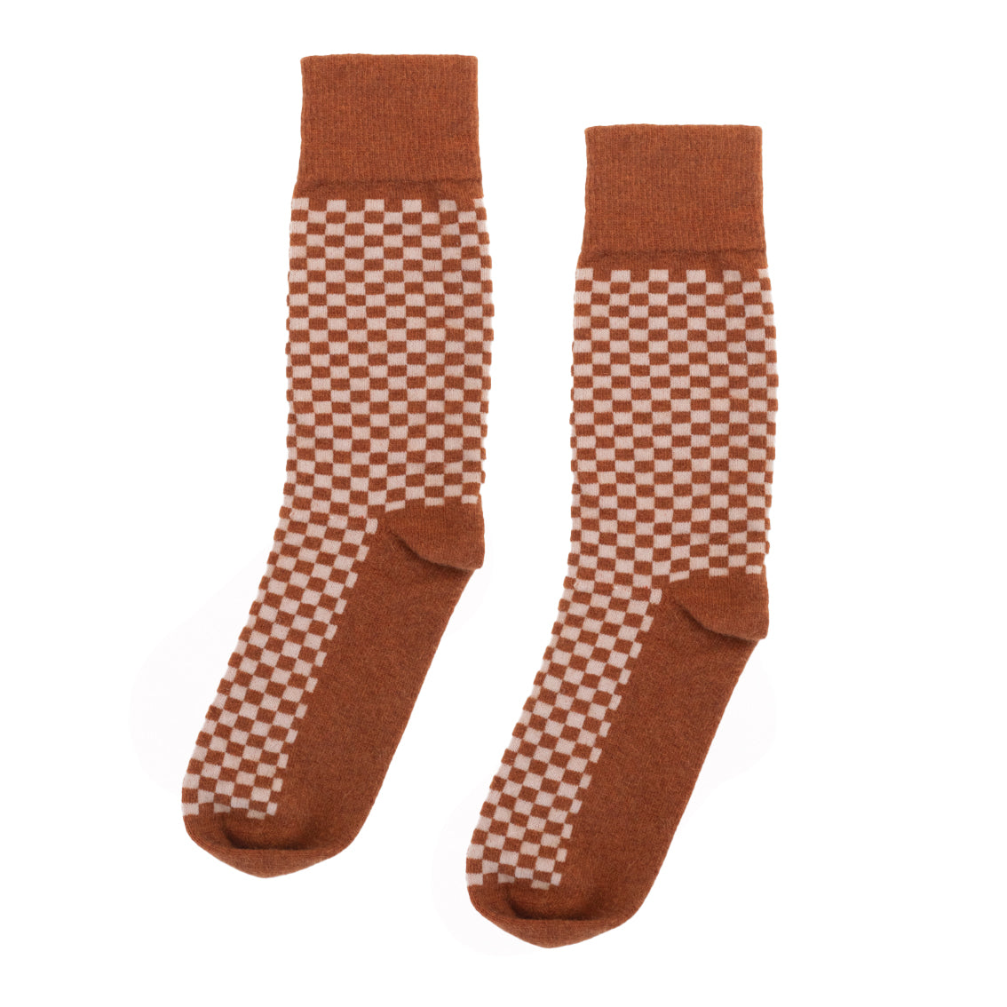 Possum Merino Wool Socks Orange Chess