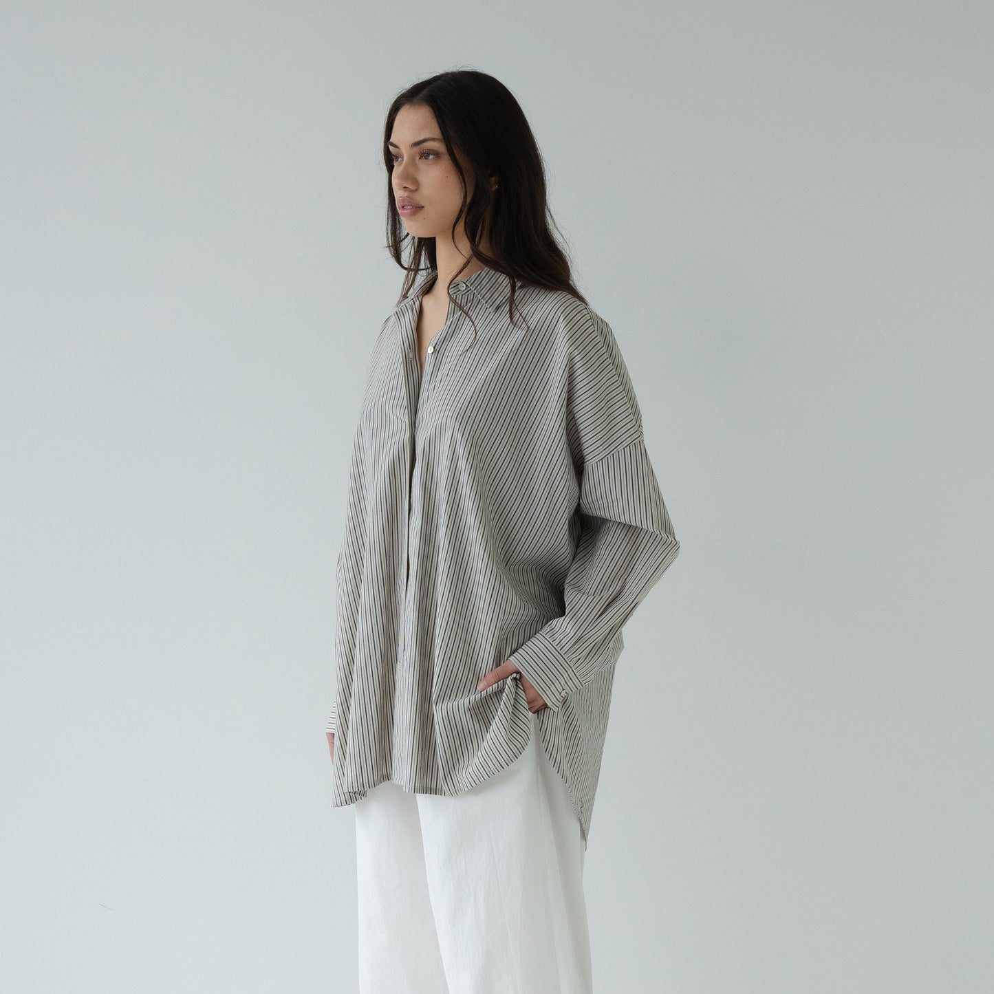 Sophie Store Love This Shirt Charcoal Stripes