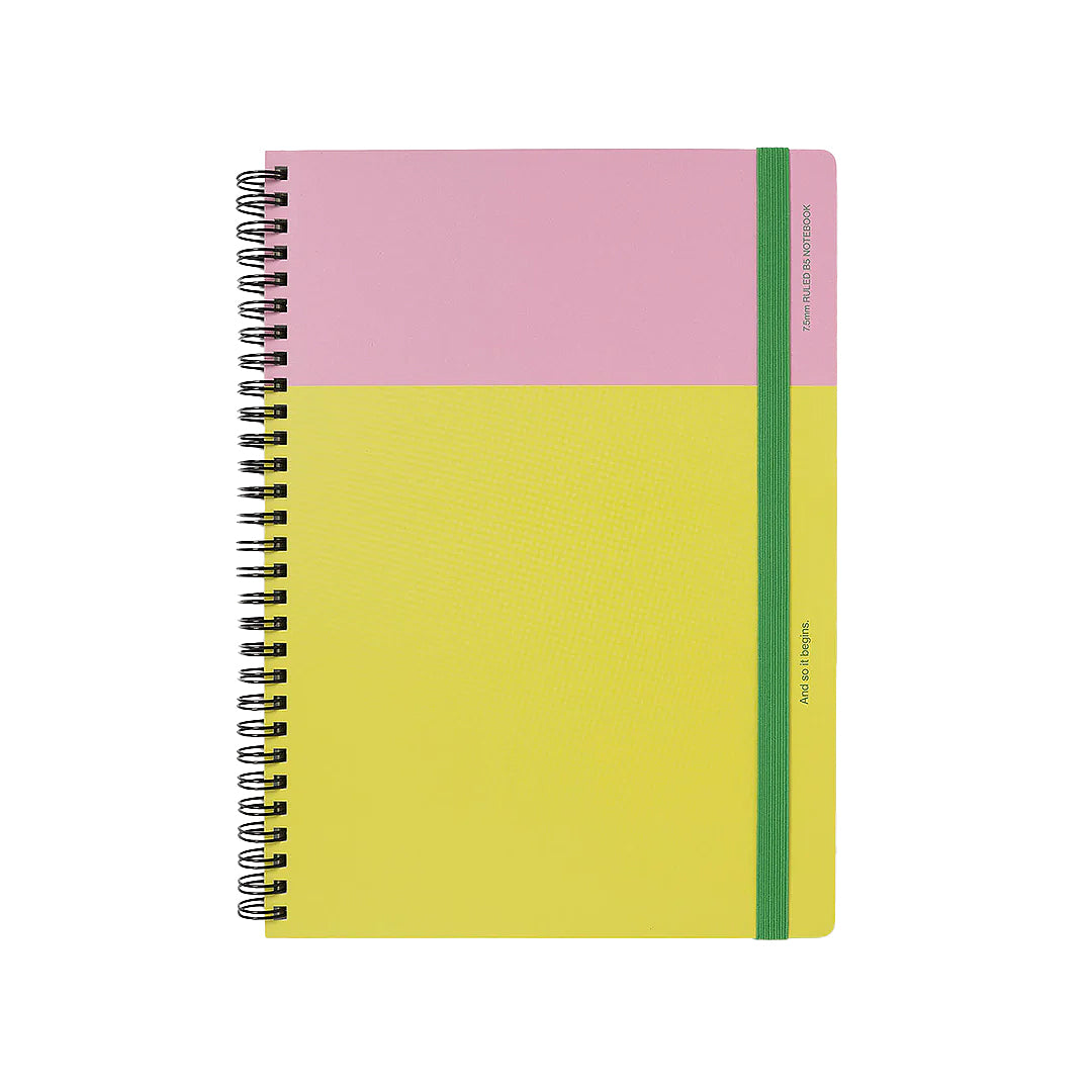 Bound Notebook Pink & Yellow