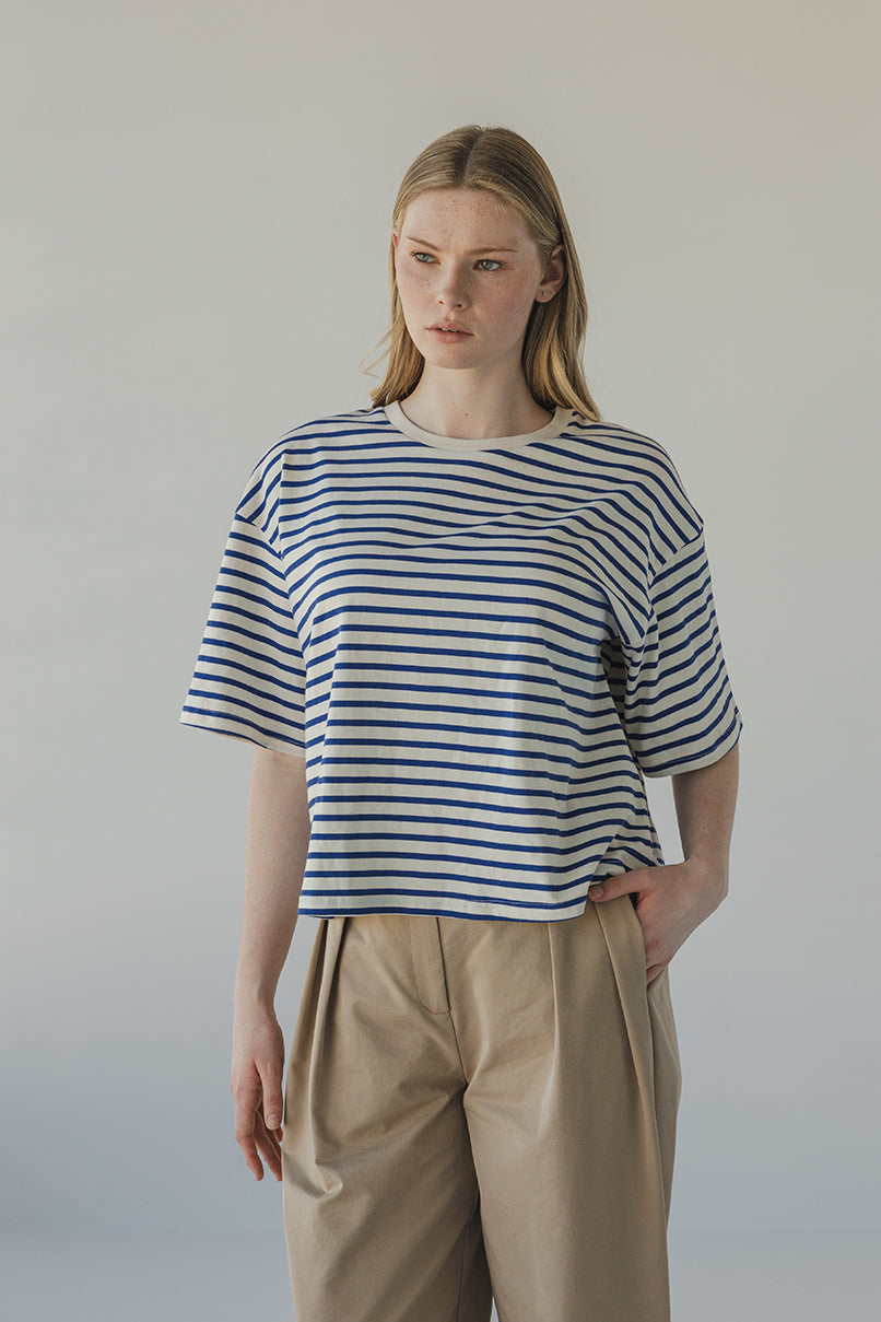 Sophie Store Boxy Striped T-shirt Ivory