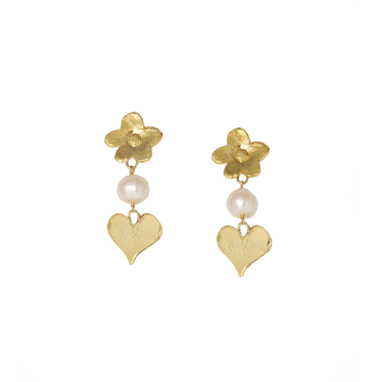 Clarisse Earrings Pearl Gold