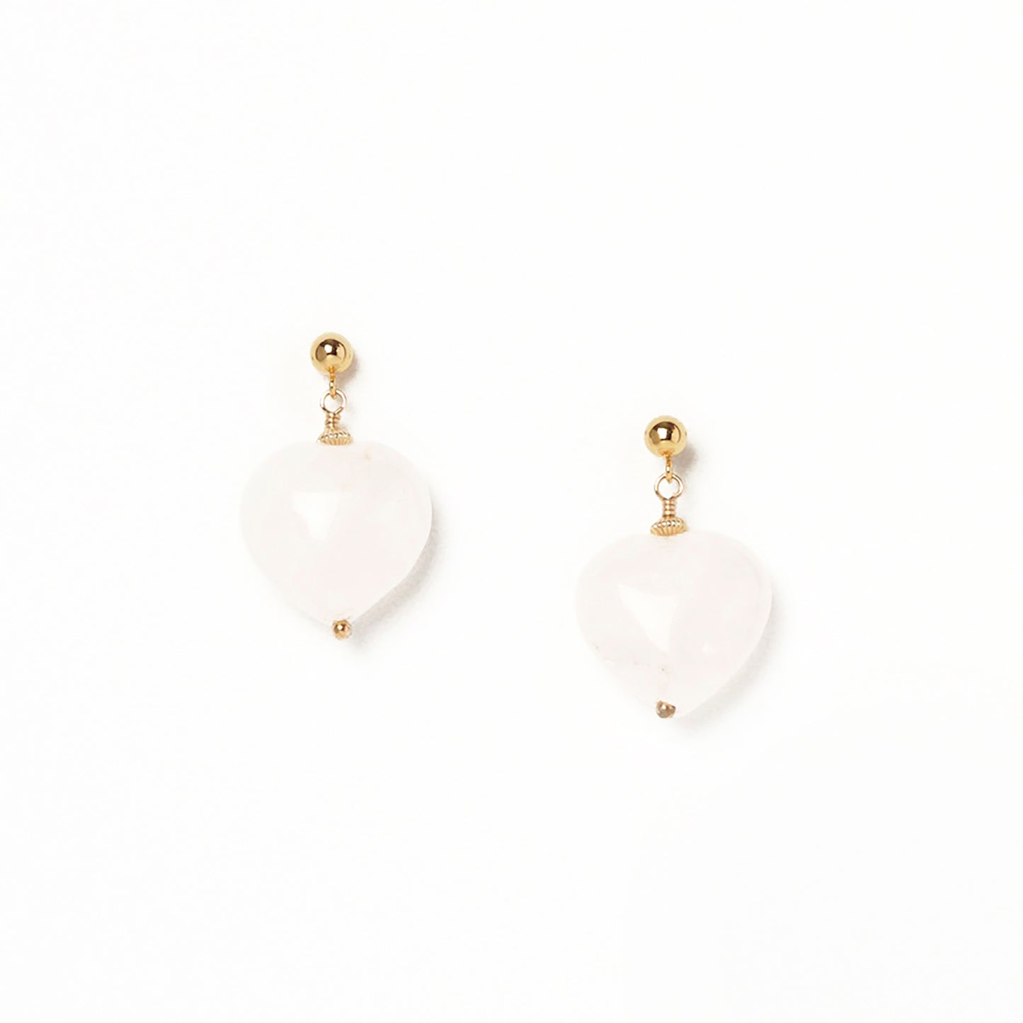 Rose Quartz Heart Pendant Earrings