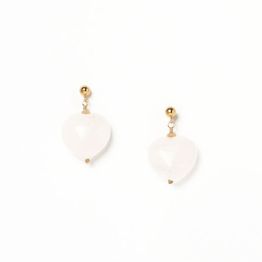 Charlotte Penman 1871 Rose Quartz Studs Gold