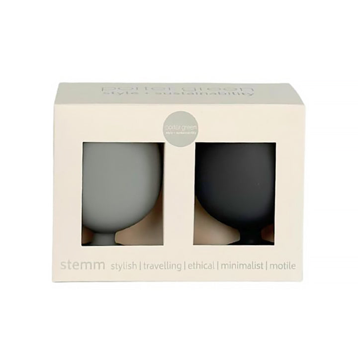 Porter Green Wine Glasses Smoke & Storm