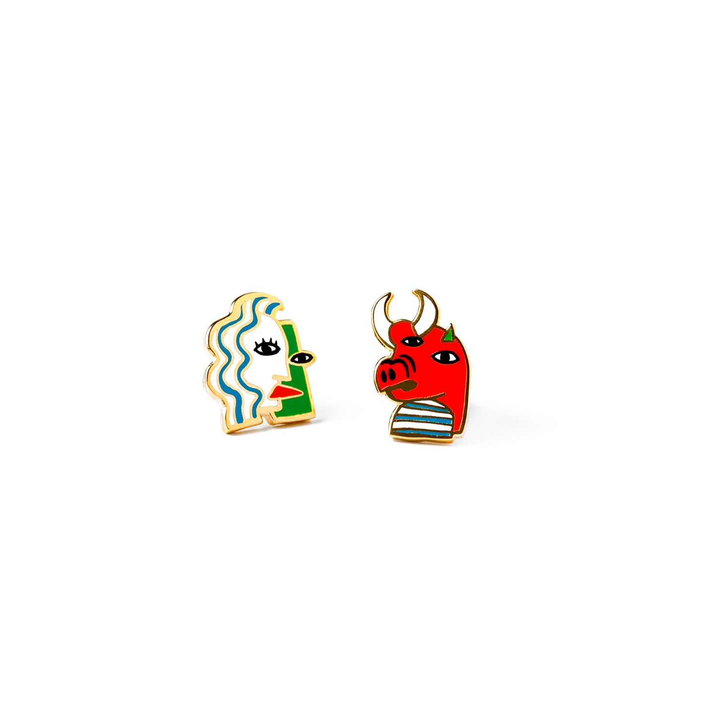 Cubist Enamel Studs
