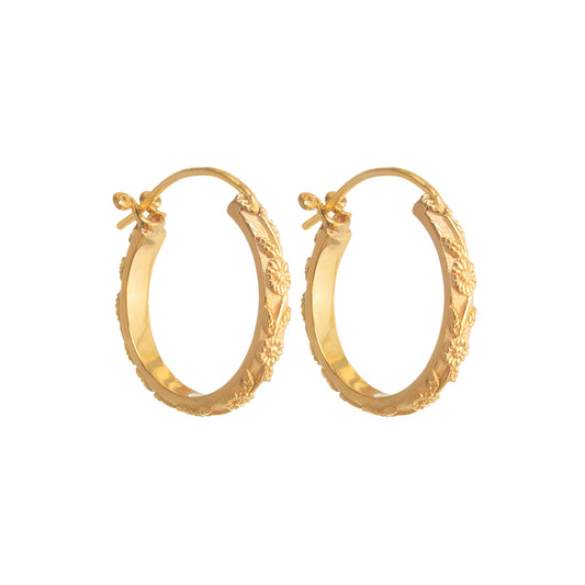 Charlotte Penman Daisychain Hoops Gold Small