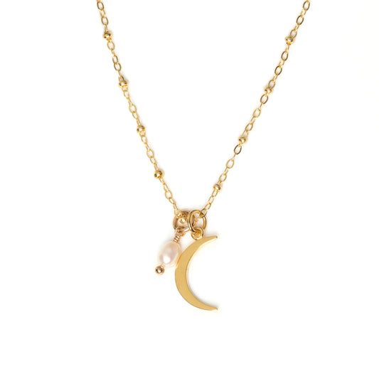 Charlotte Penman Midnight Pearl Necklace Gold