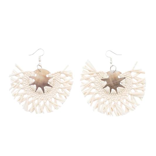 Tivaevae Rito Earrings Natural