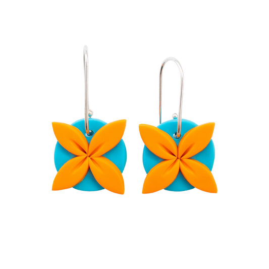 Aolele Tipani Earrings Blue & Orange