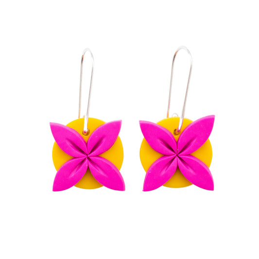 Aolele Tipani Earrings Yellow & Pink