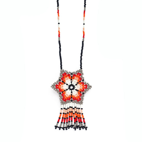 Mexican Peyote Necklace Red