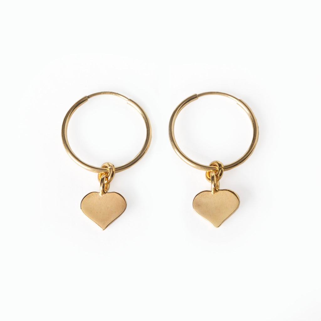 Bebe Heart Hoop Gold Earrings