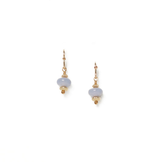 Charlotte Penman Cloud 1871 Blue Agate Earrings Gold