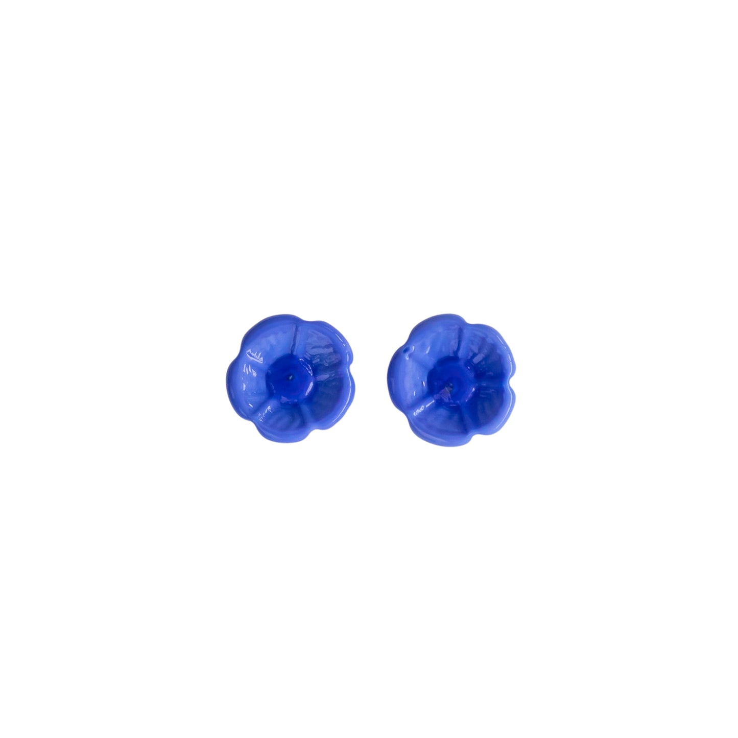 Hydrangea Blue Glass Studs