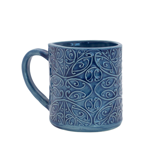 Kristy Ceramics Kōwhaiwhai Mug Blue