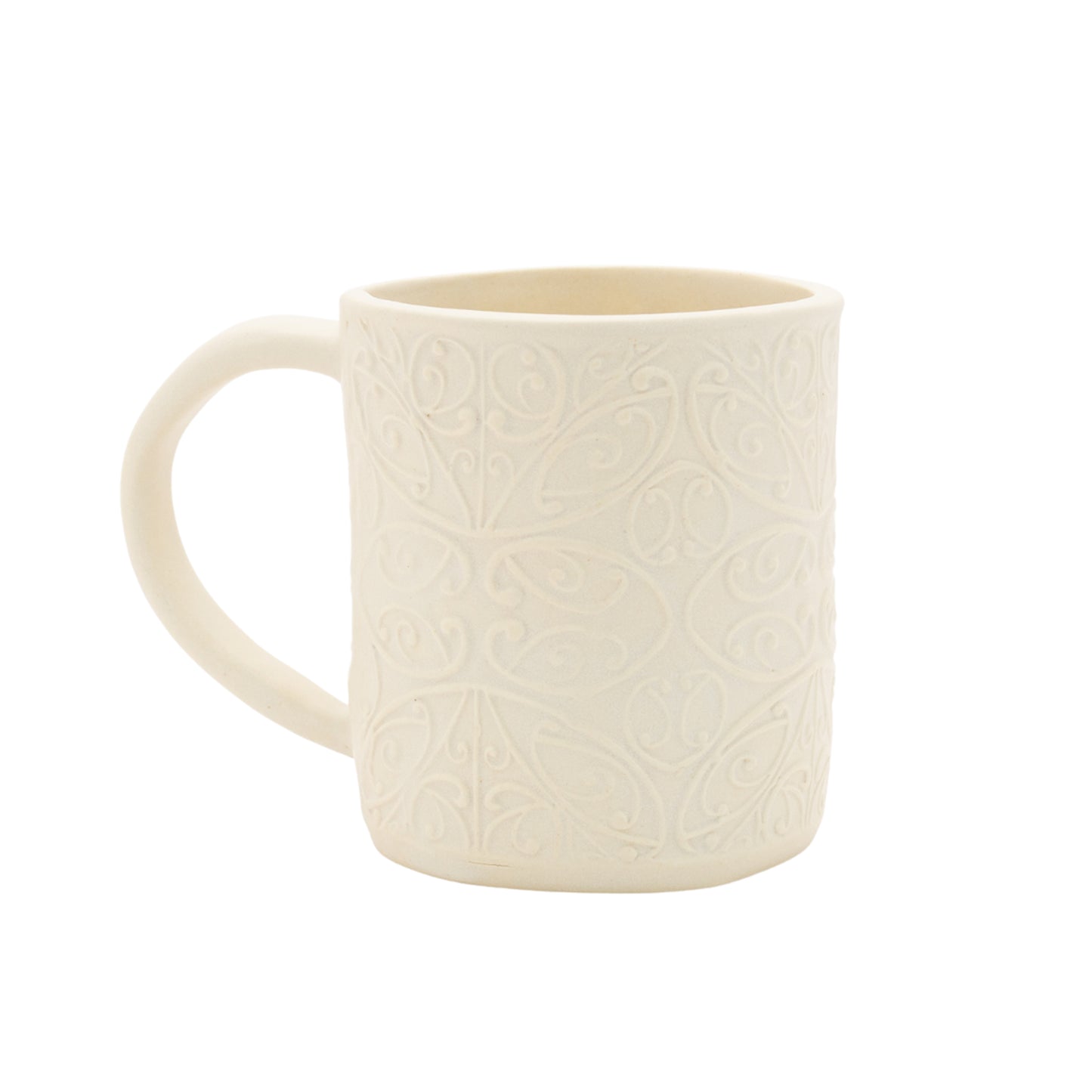 Kristy Ceramics Kōwhaiwhai Mug Cream