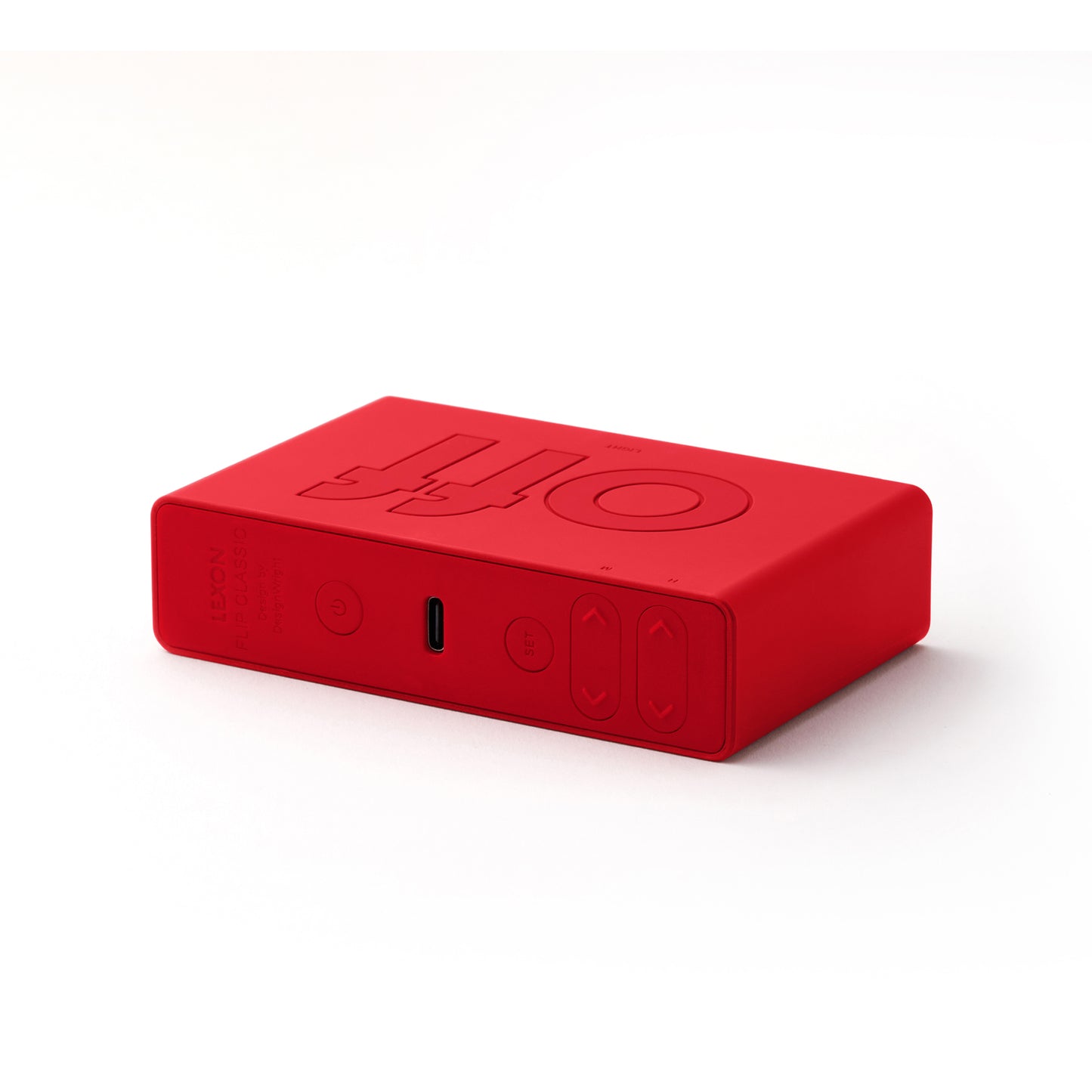 Lexon Flip Alarm Clock Red