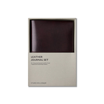 Studio Milligram Refillable Leather Journal Burgundy
