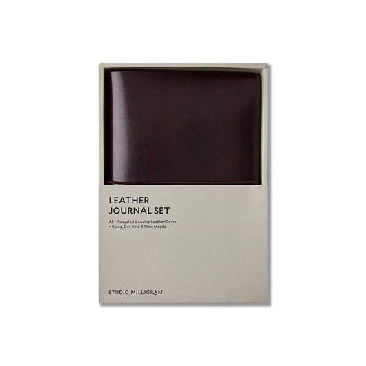 Studio Milligram Refillable Leather Journal Burgundy