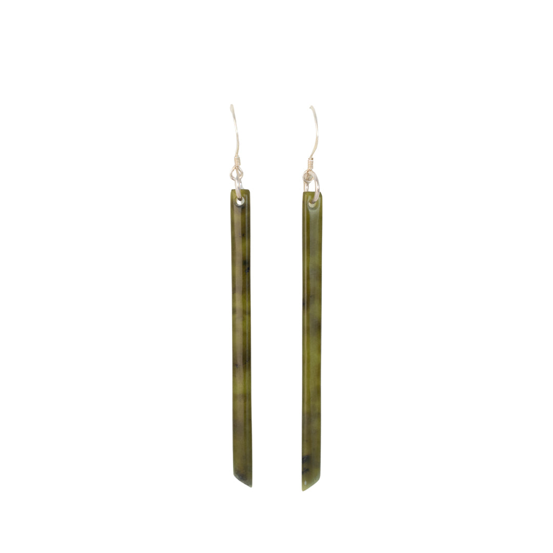 Sands Studio Nelson Tangiwai Pounamu Earrings Angled Medium