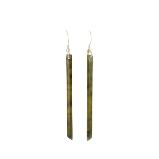 Sands Studio Nelson Tangiwai Pounamu Earrings Angled Medium