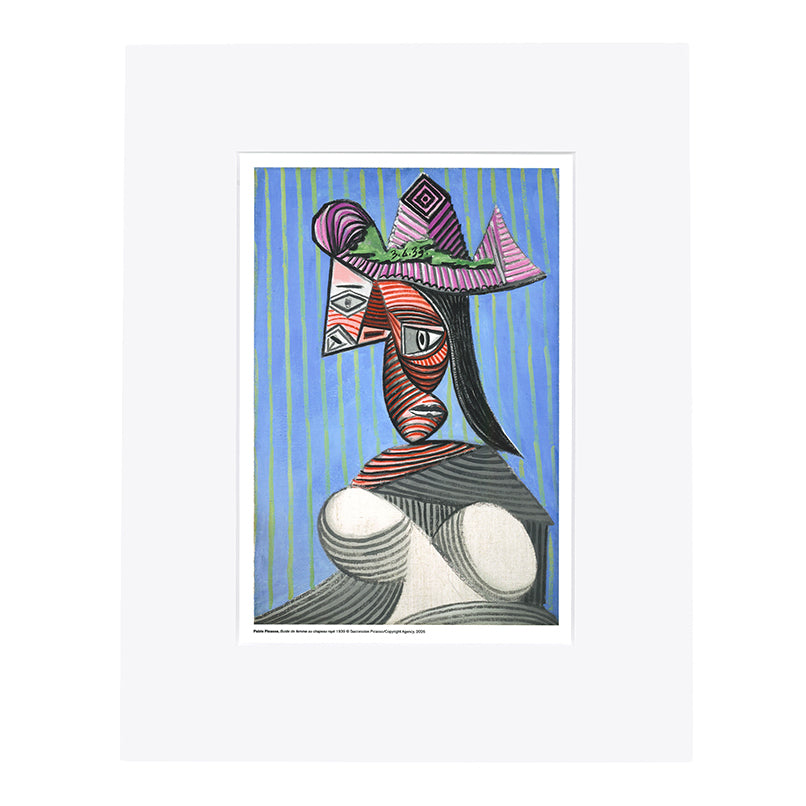 Picasso Femme au Chapeau Raye Print