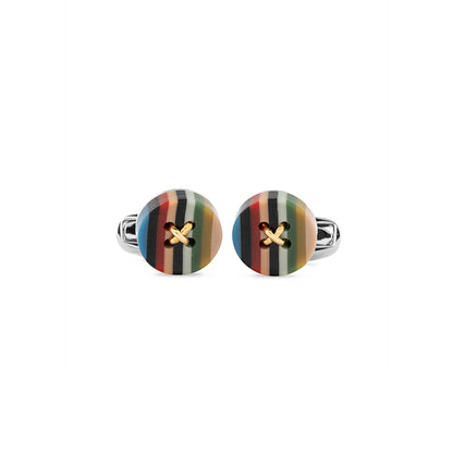 Paul Smith Cufflinks Signature Stripe Button