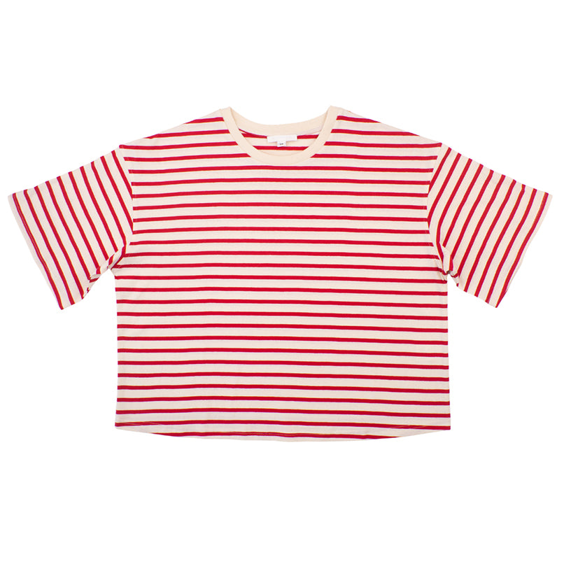 Sophie Store Boxy Striped T-shirt Red