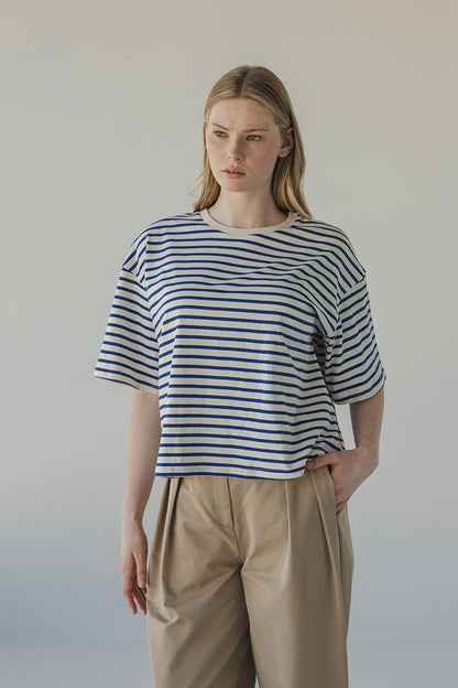 Sophie Store Boxy Striped T-shirt Ivory
