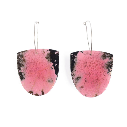 Rhodonite Slice Earrings