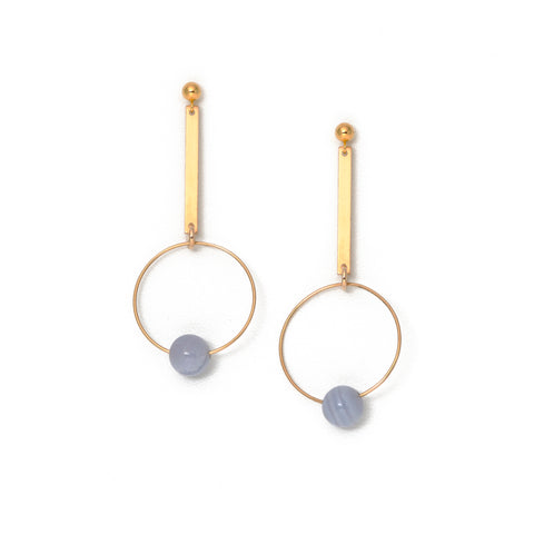 Kandinsky Blue Agate Earrings