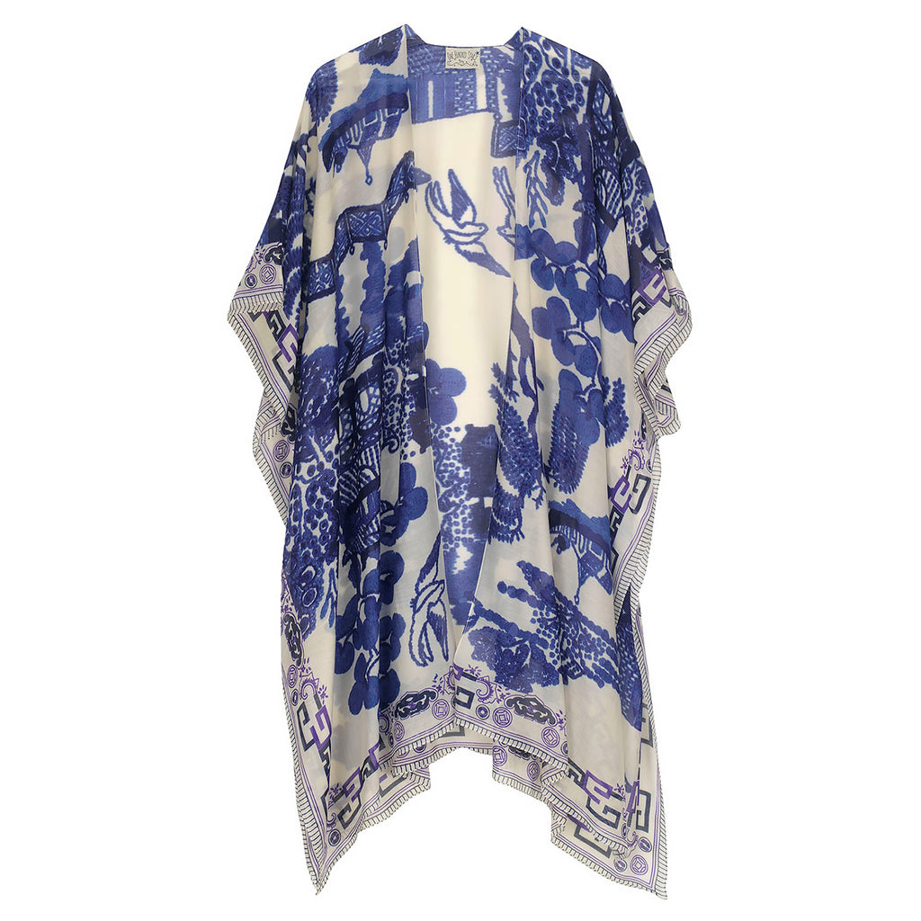 Blue Willow Chinoiserie Throw-over