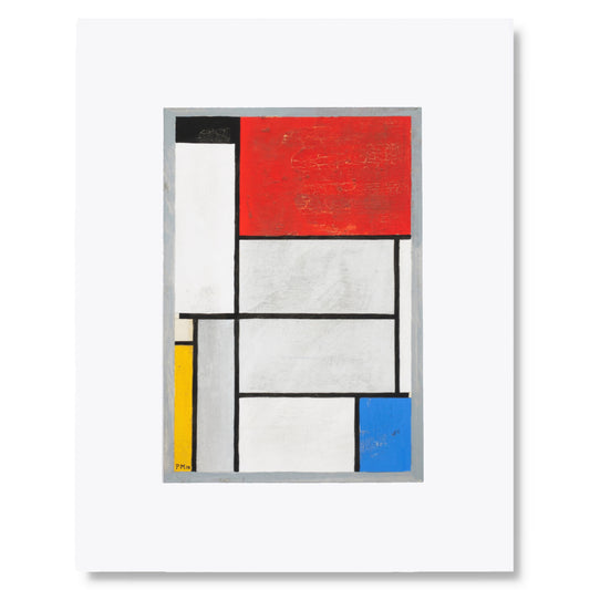 Composition with Black, Red, Grey, Yellow and Blue Print