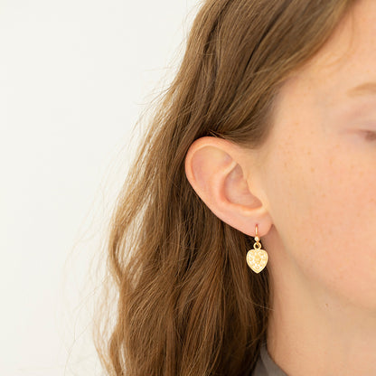 Charlotte Penman Sacred Heart Earrings Gold