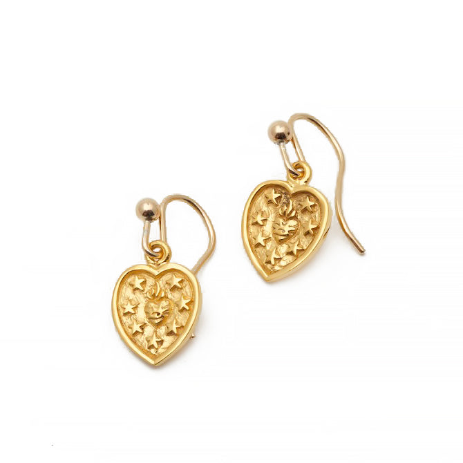 Sacred Heart Gold Earrings