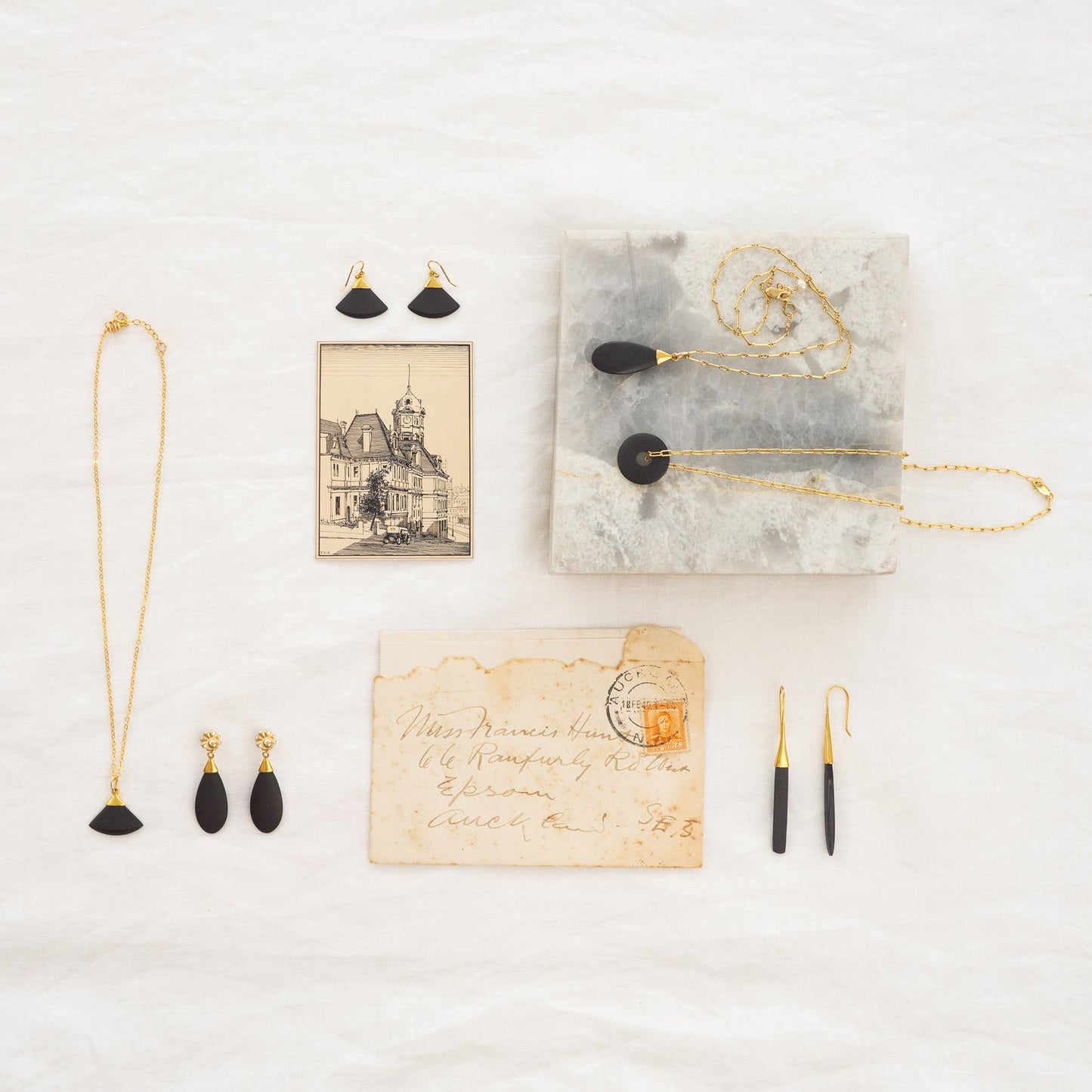 Charlotte Penman x Sands Studio Pīwakawaka Earrings Gold