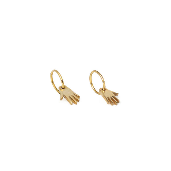 Bebe Mano Gold Hand Earrings