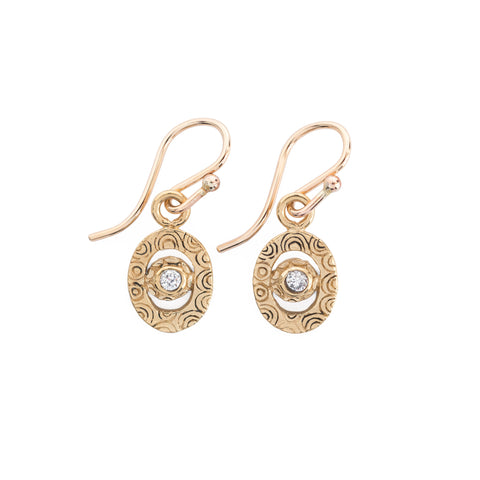Mini Artemis Gold and Zircon Earrings