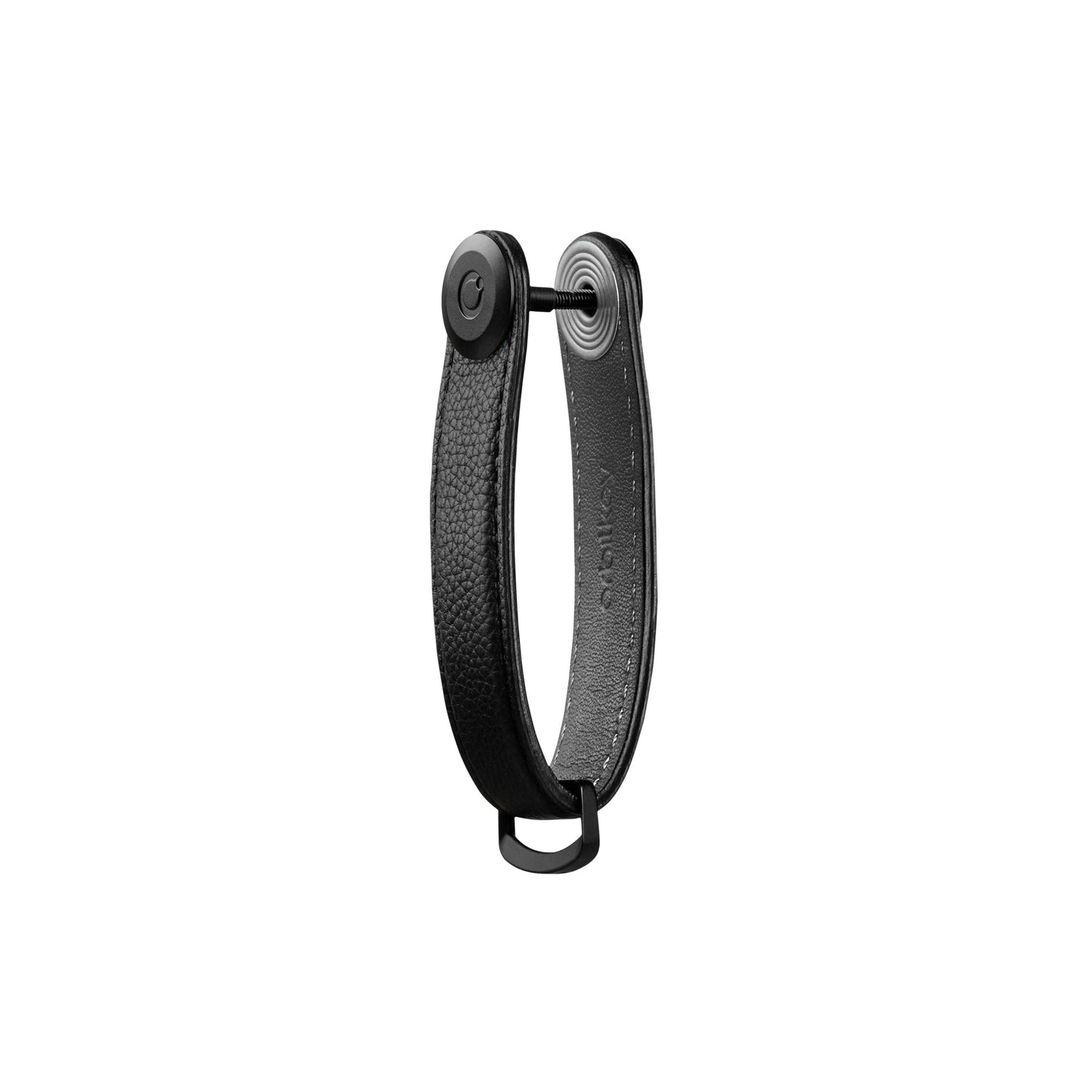 Orbit Black Pebbled Leather Keyring