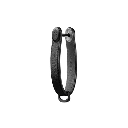 Orbit Black Pebbled Leather Keyring