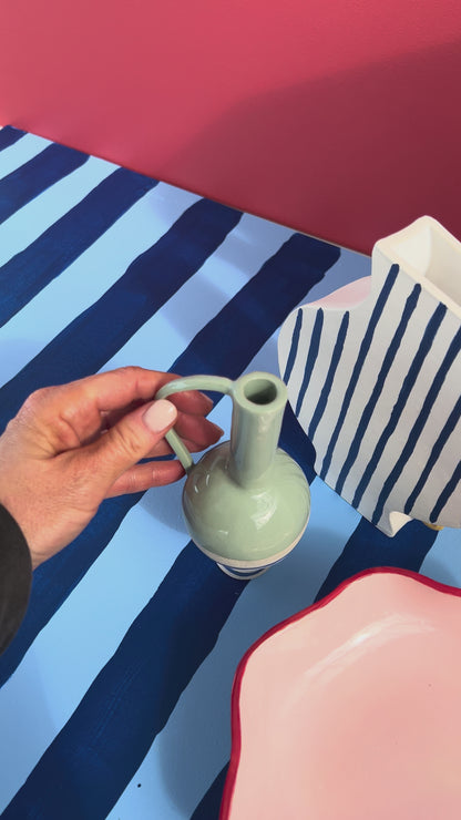 Formantics Bud Vase Sage & Blue Stripe