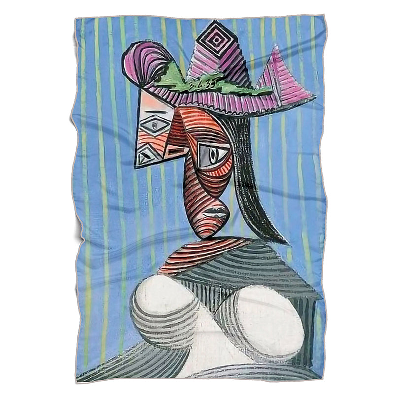 Picasso Femme au Chapeau Rayé Silk Scarf