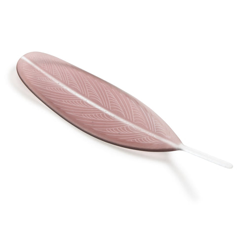 Blush Aubergine Glass Feather