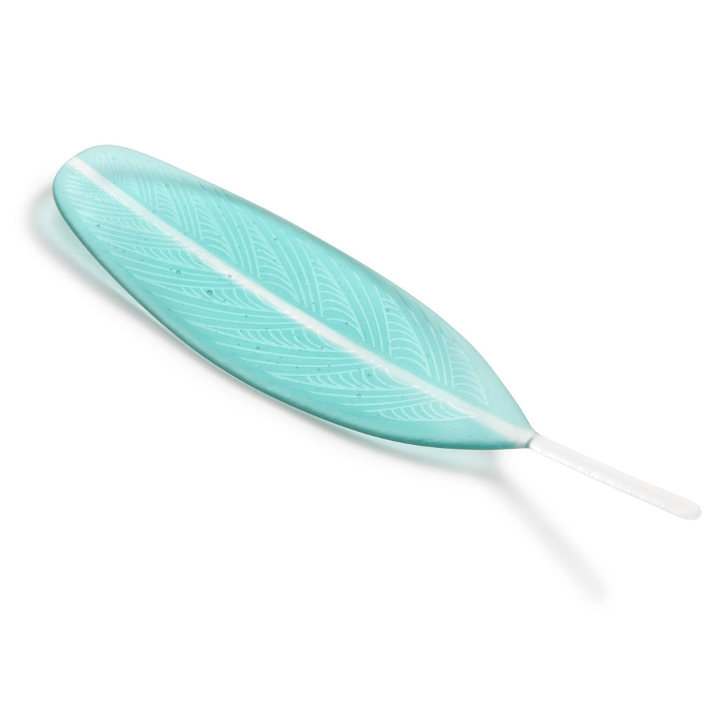 Pale Turquoise Glass Feather
