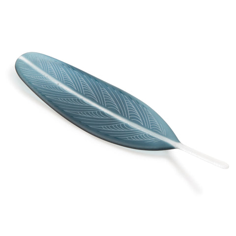 Steel Blue Glass Feather