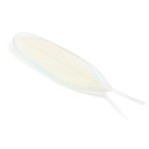 Opaline White Glass Feather