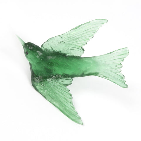 Emerald Swallow Glass Bird