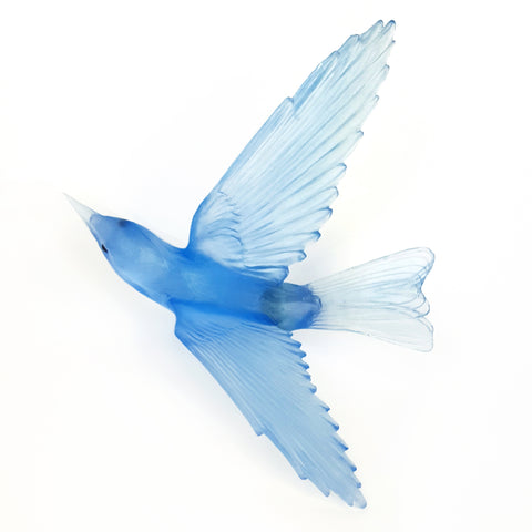 Pale Colbalt Blue Bellbird Glass Bird