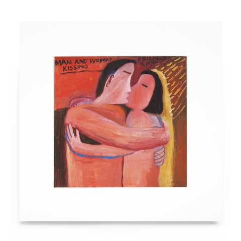 Man and Woman Kissing Print