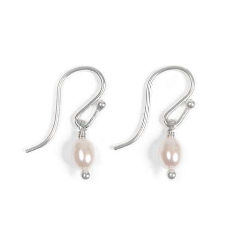 Bebe Pearl Droplet Silver Earrings